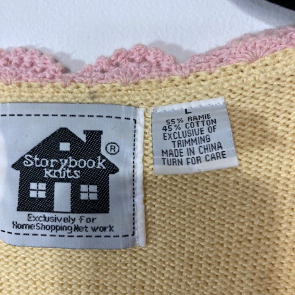 Storybook Knits “Sunshine Bouquet” Vintage Sweater, Size L - Picture 7 of 8